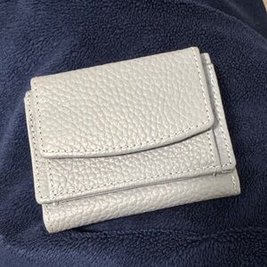 Italian Pebbled Leather Gray Wallet